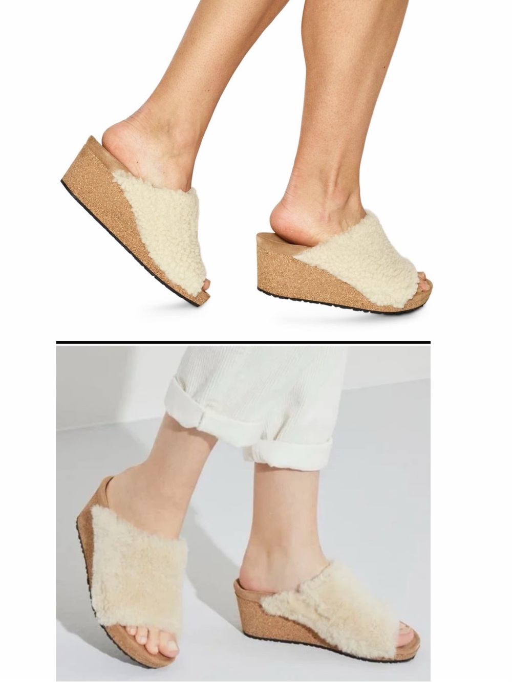 Papillio by Birkenstock Namica Teddy Shearling in Eggshell 37/L6
